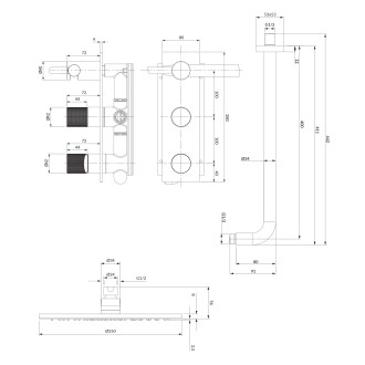Omnires CONTOUR SYSCT10CR Podomítkový sprchový set, chrom