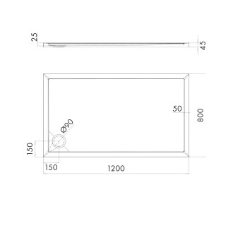 Omnires MERTON akrylátová sprchová vanička, 80 x 120 cm, bílý lesk MERTON80-120-PBP