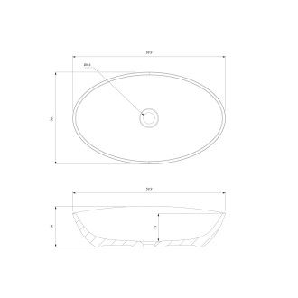 Omnires BARCELONA M+ umyvadlo na desku, 60 x 36 cm, bílý lesk BARCELONABP
