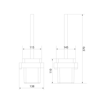 Omnires LUGANO LU30620CR Záchodová štětka, chrom