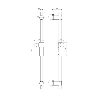 Omnires  DR11CR Sprchová tyč, chrom