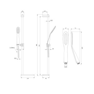 Omnires SIENA SIENA-SCRB sprchový set, chrom-bílá