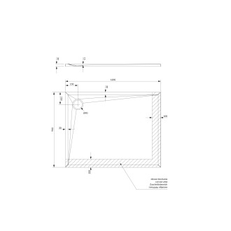Omnires STONE sprchová vanička s kamennou strukturou, 90 x 120 cm, černý mat STONE90-120BL