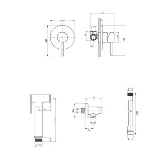 Omnires Y SYSYBI1CR Podomítkový bidetový set, chrom