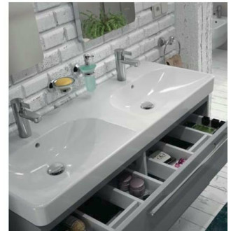 Nábytkové dvojumyvadlo Kolo Traffic 120x48 cm dva otvory pro baterii L91521000