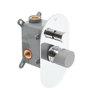 Sprchová a vanová baterie SAT Fusion včetně podomítkového tělesa beton SATBSFU215B