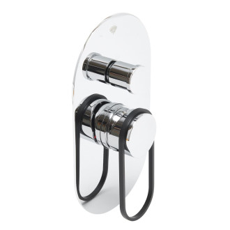 Sprchová a vanová baterie SAT Fusion včetně podomítkového tělesa černá SATBSFU215KPC