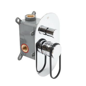 Sprchová a vanová baterie SAT Fusion včetně podomítkového tělesa černá SATBSFU215KPC