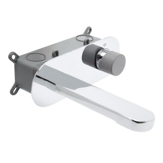 Umyvadlová baterie SAT Fusion včetně podomítkového tělesa beton SATBSFU101B