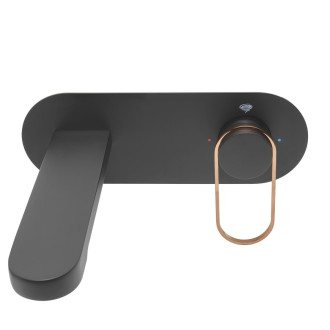 Umyvadlová baterie SAT Fusion včetně podomítkového tělesa černá/bronz SATBSFU101CPCBR