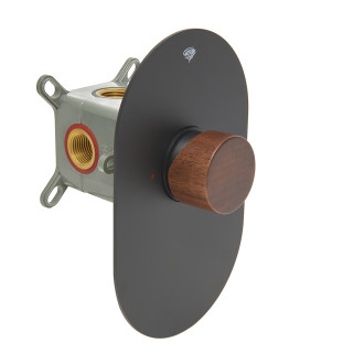 Sprchová baterie SAT Fusion včetně podomítkového tělesa páka tmavé dřevo SATBSFU210DTC