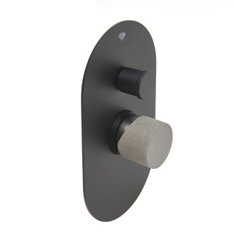 Sprchová a vanová baterie SAT Fusion včetně podomítkového tělesa páka beton SATBSFU215BC