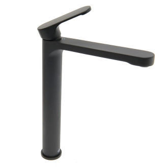 Vysoká umyvadlová baterie SAT Fusion bez výpusti matná černá SATBSFU285CPC
