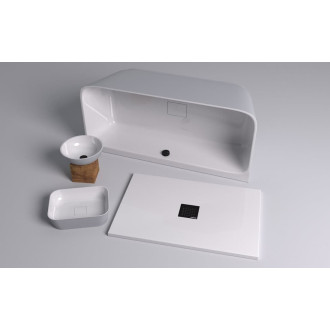 Umyvadlo na desku Polysan Banera 49,5x34,5 cm šedá matná mat bez přepadu 14596.32