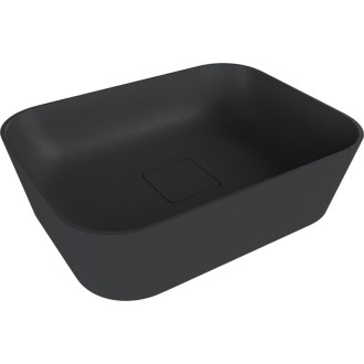 Umyvadlo na desku Polysan Banera 49,5x34,5 cm antracit mat bez přepadu 14596.51