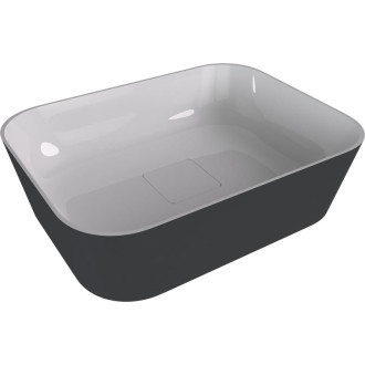 Umyvadlo na desku Polysan Banera 49,5x34,5 cm antracit mat bez přepadu 14596.52