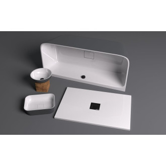 Umyvadlo na desku Polysan Banera 49,5x34,5 cm antracit mat bez přepadu 14596.52