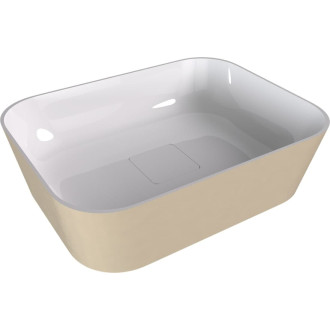 Umyvadlo na desku Polysan Banera 49,5x34,5 cm béžová mat bez přepadu 14596.82