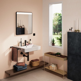 Led zrcadlo Hansgrohe Xarita Lite Q 60x70 cm černá matná 54957670