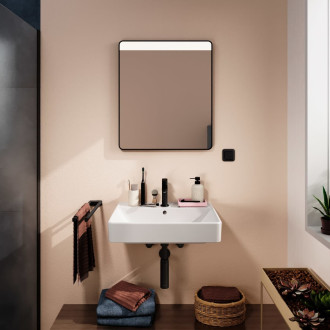 Led zrcadlo Hansgrohe Xarita Lite Q 60x70 cm černá matná 54957670