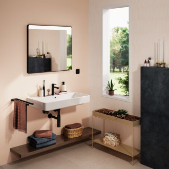 Led zrcadlo Hansgrohe Xarita Lite Q 80x70 cm černá matná 54958670