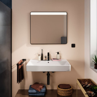 Led zrcadlo Hansgrohe Xarita Lite Q 80x70 cm černá matná 54958670