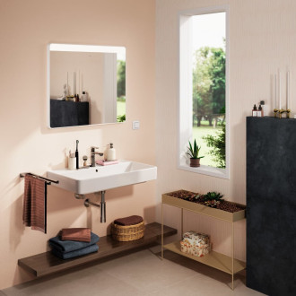 Led zrcadlo Hansgrohe Xarita Lite Q 80x70 cm bílá matná 54958700