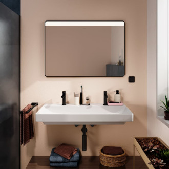 Led zrcadlo Hansgrohe Xarita Lite Q 100x70 cm černá matná 54959670