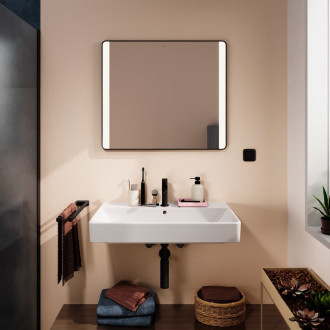 Led zrcadlo Hansgrohe Xarita Lite Q 80x70 cm černá matná 54963670