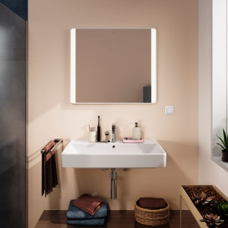 Led zrcadlo Hansgrohe Xarita Lite Q 80x70 cm bílá matná 54963700