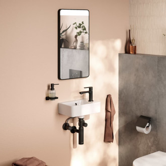 Led zrcadlo s infračerveným senzorem Hansgrohe Xarita Lite Q 36x70 cm černá matná 54968670