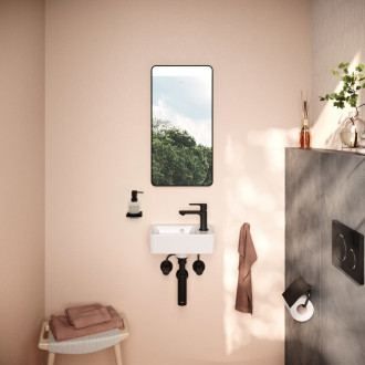 Led zrcadlo s infračerveným senzorem Hansgrohe Xarita Lite Q 36x70 cm černá matná 54968670