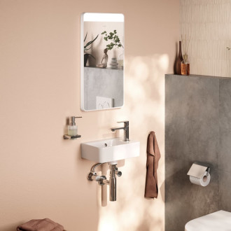 Led zrcadlo s infračerveným senzorem Hansgrohe Xarita Lite Q 36x70 cm bílá matná 54968700