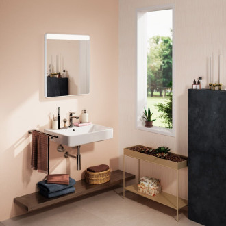 Led zrcadlo s infračerveným senzorem Hansgrohe Xarita Lite Q 60x70 cm bílá matná 54970700