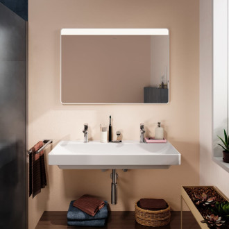 Led zrcadlo s infračerveným senzorem Hansgrohe Xarita Lite Q 100x70 cm bílá matná 54972700