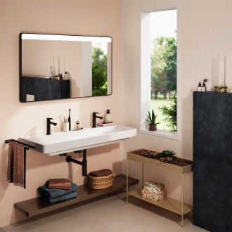 Led zrcadlo s infračerveným senzorem Hansgrohe Xarita Lite Q 120x70 cm černá matná 54973670