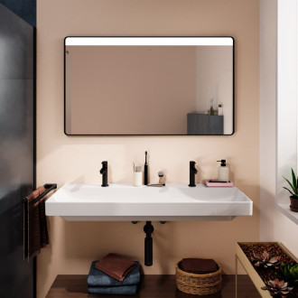 Led zrcadlo s infračerveným senzorem Hansgrohe Xarita Lite Q 120x70 cm černá matná 54973670