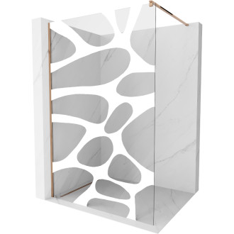 Mexen Kioto Sprchová zástěna 70 x 200 cm, bílá vlna 8 mm, růžové zlato - 800-070-101-60-97