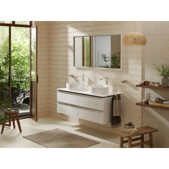 Skříňka pod umyvadlo pod desku Hansgrohe Xelu Q 136x49,5x55 cm bílá lesklá 54086000