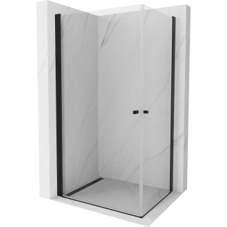 Mexen Pretoria Duo výklopný sprchový kout 80 x 70 cm, průhledný, černý - 852-080-070-70-00-02