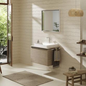 Deska pod umyvadlo Hansgrohe Xelu Q 78x1,6x55 cm přírodní dub 54109230