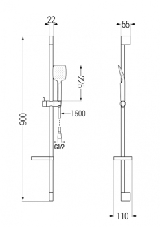 Sprchový set Mexen Alexa DS40, černý - 71214DS40-70