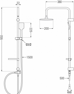 Mexen SvenSprchový set s termostatickou sprchovou baterií Slim, chrom 77105262-00