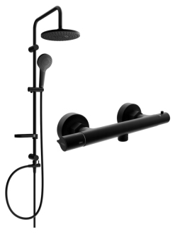 Mexen Erik sprchový set s termostatickou sprchovou baterií Slim, černá 77105205-70