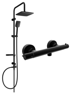 Mexen SvenSprchový set s termostatickou sprchovou baterií Slim, černá 77105262-70