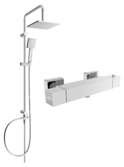 Mexen Tord sprchový set s termostatickou sprchovou baterií Cube, chrom 77200200-00