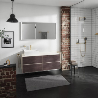 Skříňka pod umyvadlo pod desku Hansgrohe Xevolos E 137x55,5x55 cm písková matná béžová mat 54237730