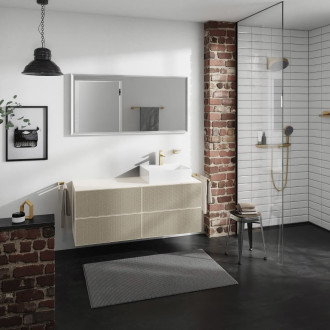 Skříňka pod umyvadlo pod desku Hansgrohe Xevolos E 137x55,5x55 cm písková matná béžová mat 54240390