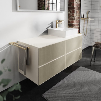 Skříňka pod umyvadlo pod desku Hansgrohe Xevolos E 137x55,5x55 cm písková matná béžová mat 54240390
