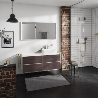 Skříňka pod umyvadlo pod desku Hansgrohe Xevolos E 137x55,5x55 cm písková matná béžová mat 54240730